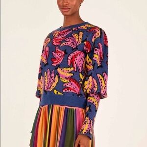 FARM Rio Banana Bunch Bishop Sleeve Sweater M